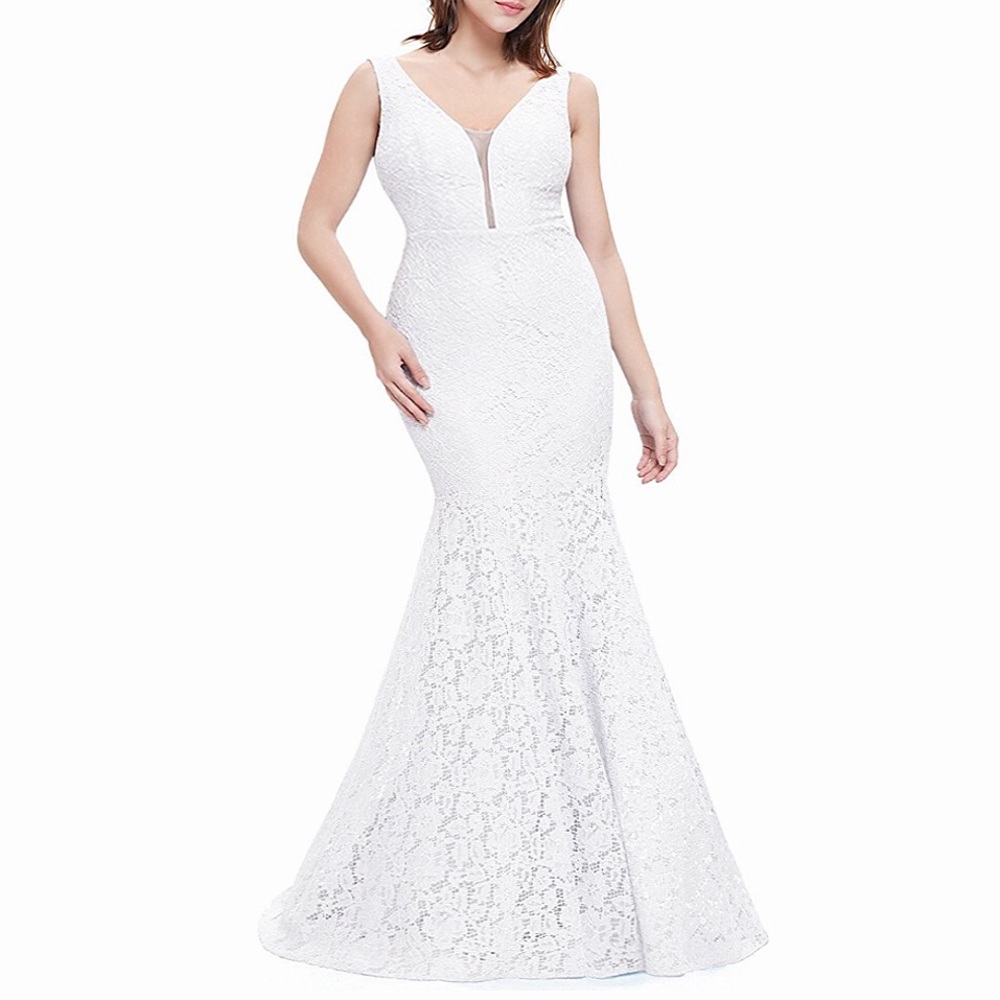 ⭐️Minimal Mermaid Chic Full Lace Wedding Gown,4-22 - Picture 3 of 8